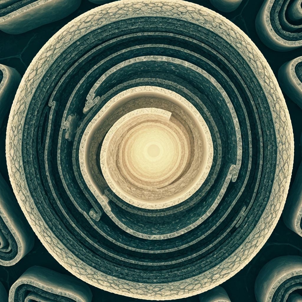 Abstrakte wissenschaftliche Darstellung biologischer Schichtstrukturen